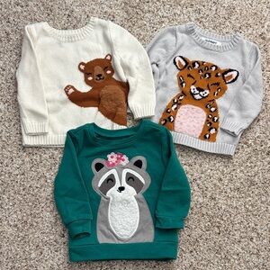 Old Navy Girls Animal Sweater Trio